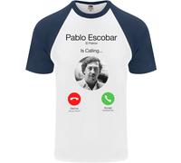 Pablo Escobar Il Patrón Sta Chiamando Maglietta S/S Da Baseball Per Uomo