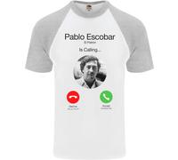 Pablo Escobar Il Patrón Sta Chiamando Maglietta S/S Da Baseball Per Uomo