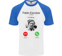 Pablo Escobar Il Patrón Sta Chiamando Maglietta S/S Da Baseball Per Uomo
