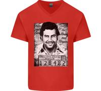 Pablo Escobar Mug Shot Maglietta Uomo Collo A V In Cotone