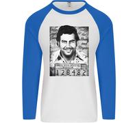 Pablo Escobar Mug Shot Uomo L/S Baseball T-Shirt