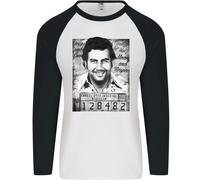 Pablo Escobar Mug Shot Uomo L/S Baseball T-Shirt