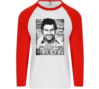 Pablo Escobar Mug Shot Uomo L/S Baseball T-Shirt