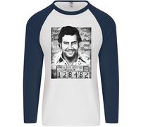 Pablo Escobar Mug Shot Uomo L/S Baseball T-Shirt
