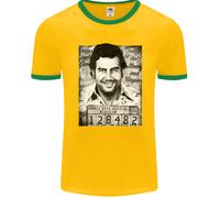Pablo Escobar Mug Shot Uomo Ringer T-Shirt FotL