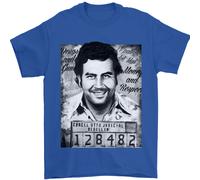 Pablo Escobar Mug Shot Uomo T-Shirt 100% Cotone