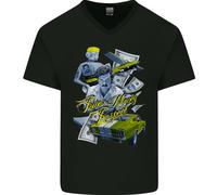 Pablo Escobar Potere Denaro Rispetto Maglietta Uomo Collo A V In Cotone