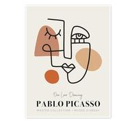 Pablo Picasso One Line Drawing II Poster 13 x 18 cm Beige Quadri Decorazione per pareti