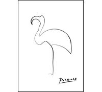 Pablo Picasso Poster Stampe in bianco nero Immagine astratta della linea di arte della parete《Una gru》Pablo Picasso Pittura su tela animale per decorazioni per la casa 30x50cm senza cornice