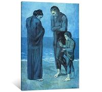 Pablo Picasso - Poster su tela, motivo: La tragedia del 1903 di Pablo Picasso Surrealista su tela, con stampa artistica da parete, 60 x 90 cm