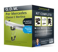 Pac. Gancio traino estr. G.D.W. per Mercedes C Berlina 13- & e-kit sp. a 7 poli