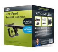 Pac. Gancio traino estr. Hook per Ford Transit Connect 13- & e-kit sp. a 13 poli