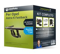 Pac. Gancio traino estr. per Opel Astra K Fastback 15- e un e-kit sp. a 7 poli