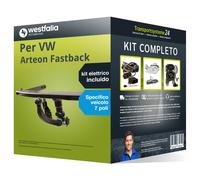 Pac. Gancio traino estr. per VW Arteon Fastback 17- e un e-kit sp. a 7 poli Top