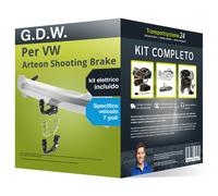 Pac. Gancio traino estr. per VW Arteon Shooting Brake 20- & e-kit spec. a 7 poli