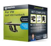 Pac. Gancio traino estr. per VW Golf VIII Fastback 19- e un e-kit sp. a 7 p. kit