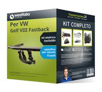 Pac. Gancio traino estr. per VW Golf VIII Fastback 19- e un e-kit spec. 13 poli