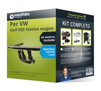 Pac. Gancio traino estr. per VW Golf VIII SW 20- e un e-kit spec. a 7 poli kit