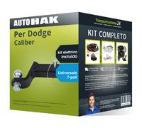 Pac. Gancio traino fisso Auto Hak per Dodge Caliber 06- & e-kit uni a 7 poli Top