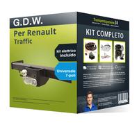 Pac. Gancio traino fisso G.D.W. per Renault Traffic 89- & e-kit uni a 7 poli kit