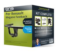 Pac. Gancio traino fisso Oris per Renault Megane FB 16- & e-kit spec. a 7 poli