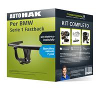 Pac. Gancio traino fisso per BMW Serie 1 Fastback 19- & e-kit spec. a 7 poli kit