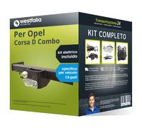 Pac. Gancio traino fisso per Opel Corsa D Combo 12- e un e-kit sp. a 13 poli kit