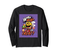 Pac-Man・Halloween・Pixel・Smile・WAKA WAKA OR Treat? Maglia a Manica