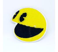 Pac Man Smiley Face Kids - Toppa ricamata da applicare con ferro da stiro, colore: Giallo