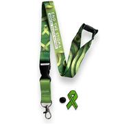 PAC Supplies Global End The Stigma - Cordino per la salute mentale con clip staccabile e spilla abbinata