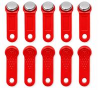 PAC Supplies Global Portachiavi non magnetico POS Dallas iButton, confezione da 10, rosso