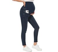 PACBREEZE Jeans premaman da donna sopra la pancia skinny pantaloni in denim elasticizzati comodi pantaloni slim gravidanza, B04: 27'' Retro Blue, M