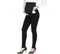PACBREEZE Jeans premaman da donna sopra la pancia skinny pantaloni in denim elasticizzati comodi pantaloni slim gravidanza, 05: Nero, S