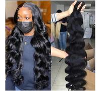 Pacchetti di capelli umani, pacchetti di onde del corpo, intrecci di capelli brasiliani, 1/3/4 pezzi, pacchetti di capelli umani veri, estensioni per capelli a doppia trama da 8 a 40 pollici (dimensio