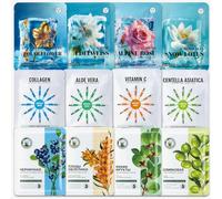 Pacchetto 12 Maschere Viso con Effetto Idratante e Levigante, Maschere per il Viso, Idratante Antivecchio Maschera Pelle, Skincare Completa e Pratica, per Tutte le Tipologie di Pelle