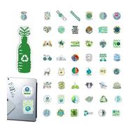 Pacchetto adesivi natura - Adesivi verdi naturali riutilizzabili da 50 pezzi,Materiale scolastico per studenti per skateboard, quaderni, scrivanie, tazze d'acqua, computer portatili, bottiglie d'acqua