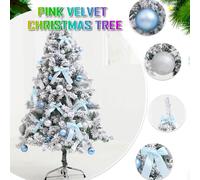 Pacchetto Albero Di Natale in Cedro Floccato Blu Natalizio Da 60 Cm Capodanno Na