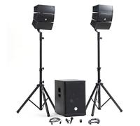 Pacchetto audio DJ completo BM Bmsonic BMS-12-ARRAY-BT MKII, 1000 W, altoparlanti SAT, 31 cm USB/Bluetooth, supporti cavi