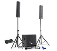 Pacchetto audio DJ completo BM Bmsonic BMS-15-SLIM-BT, 1200 W, mixer, subwoofer 38 cm USB/Bluetooth+chiavetta USB 32G