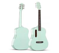 Pacchetto chitarra acustica classica, da viaggio per principianti, con custodia, accordatore, corde, plettri e video di istruzioni (verde frutta)
