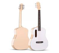 Pacchetto chitarra acustica classica, da viaggio per principianti, con custodia, accordatore, corde, plettri e video didattici (oro bianco)