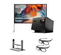 Pacchetto cinema all'aperto Valerion：Incluso Proiettore laser triplo Valerion VisionMaster Pro2 4K + schermo esterno da 150" + supporto cardanico + occhiali 3D