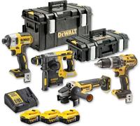 Pacchetto combinato DeWALT DCK422P3QW DCD796 + DCG405 + DCF887+DCH273+3x 5ah +DCB115+2x Toughsystem