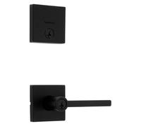 Pacchetto combinato di leva di ingresso con chiave Kwikset 991 Halifax e catenaccio a cilindro singolo con SmartKey e Microban in nero opaco