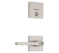 Pacchetto combinato di leva di ingresso con chiave Kwikset 991 Halifax e catenaccio a cilindro singolo con SmartKey e Microban in nichel satinato