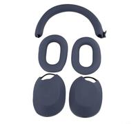 Pacchetto completo di protezione in silicone per Sony WH-1000XM5 copriorecchie fascia e aree di alloggiamento (blu scuro)