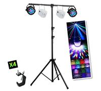 Pacchetto comprendente un cavalletto e 4 set di luce e ganci necessari