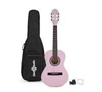 Pacchetto con Chitarra Classica 1/2 Junior di Gear4music Rosa | Per giovani principianti, corde in nylon morbide per le piccole mani, costruzione robusta, borsa/accordatore/corde inclusi