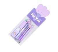 Pacchetto coordinato cancelleria scolastica con, Purple | Elementi essenziali quotidiani compatti per prendere appunti sui banchi dei compiti