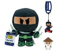 Pacchetto da collezione DevSeries Ninja Legends: tre codici esclusivi per oggetti virtuali con peluche Ninja verde Sensei Squooshems e gancio Sky